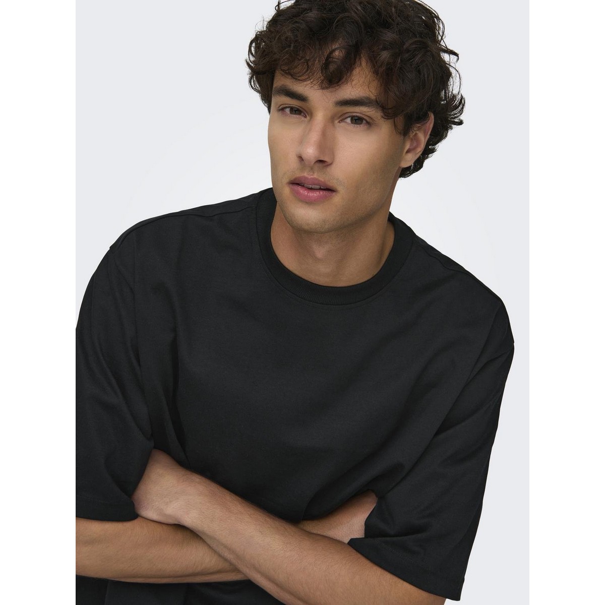 ONLY & SONS MEN΄S OVERSIZE FIT COTTON ROUND NECK T-SHIRT 22027787 BLACK